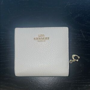Coach Ivory Leather Wallet with Gold Accents